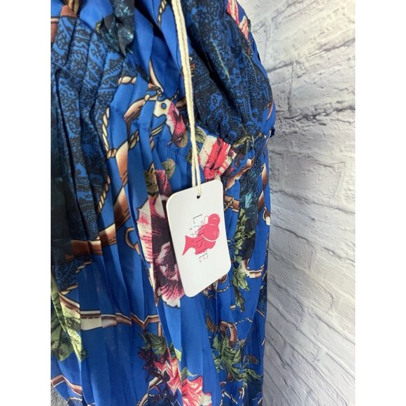 Latiste  Floral Print Maxi Dress Accordion-Pleated  Chiffon Sleeve Size 1X - Picture 9 of 11